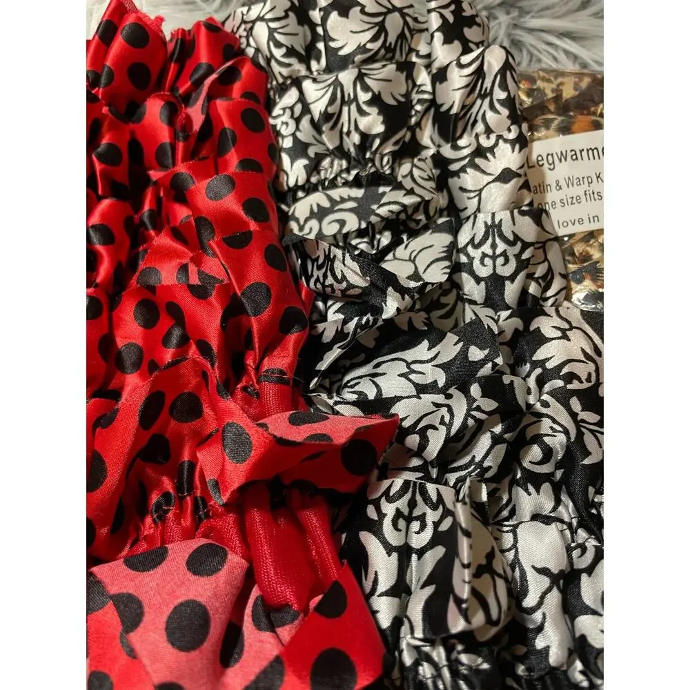 Satin legwarmers 6 pairs photo shoot toddler leopard zebra